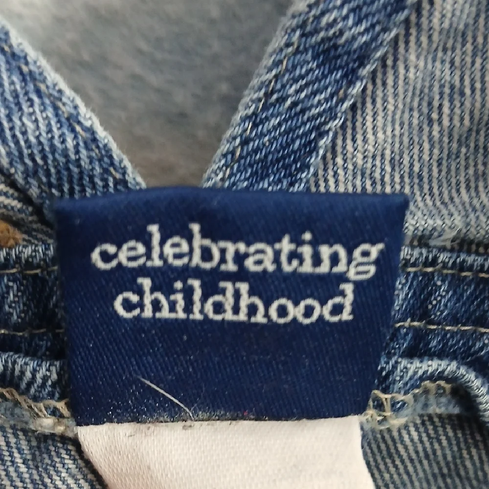 Vintage Carters Boys SZ 12-18 Months Denim Overalls Dump Truck Embroidered